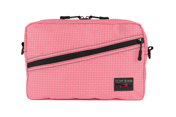 A Packing Cube Shoulder Bag in Sakura (pale pink with white grid) 200 Halcyon